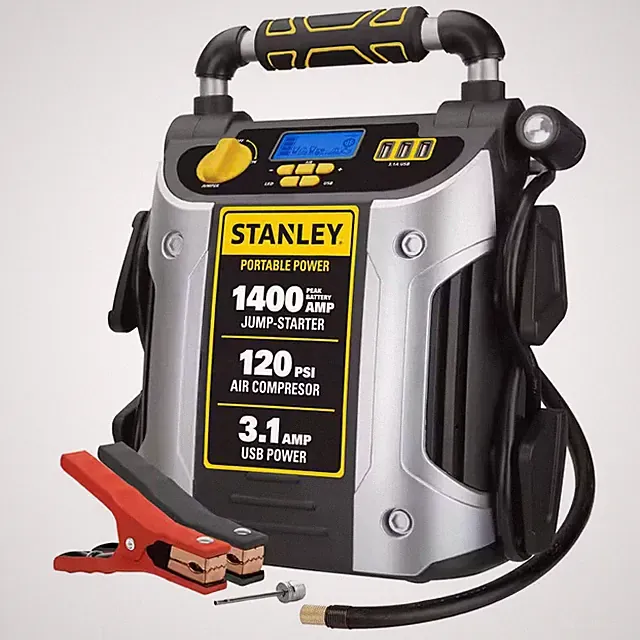 1400 Peak Amp Automotive Jump Starter,Portable Power-Triple 15W USB Ports,120 PS