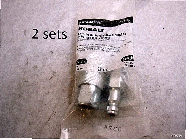 2 sets Kobalt NPT Automotive Coupler/Plug Kit 1/4-in #178230