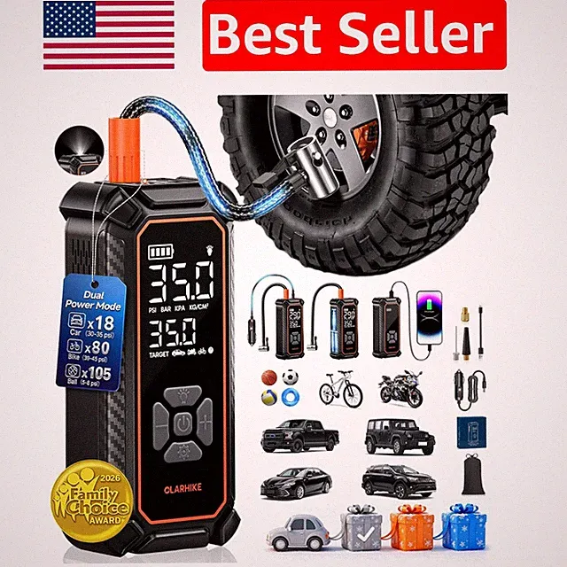 Cordless Tire Inflator - 150PSI Portable Air Compressor with 6000mAh Power
